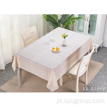 Toalha de mesa de renda branca personalizada material de PVC